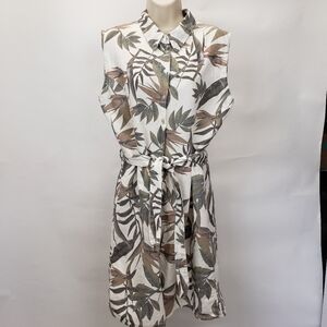 Laura Bianchi Linen Palm Shirt Dress